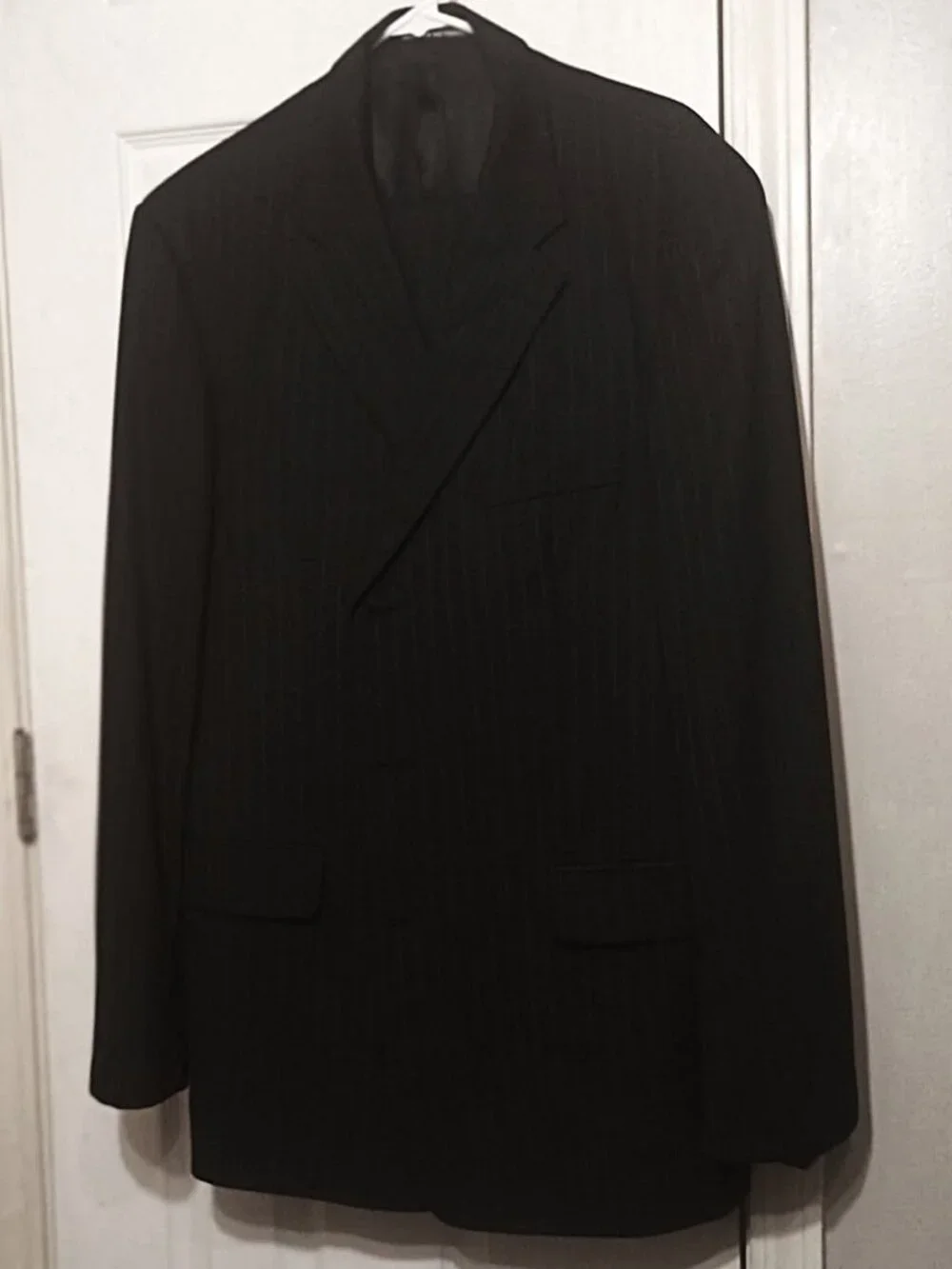 Stafford Men Charcoal Pinstripe 2 Piece Suit  44L